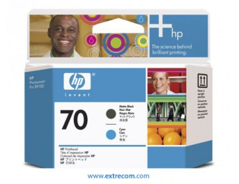 HP 70 cabezal negro mate / cian original