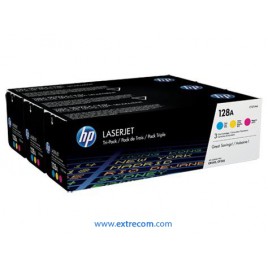 HP 128A pack 3 unidades color original