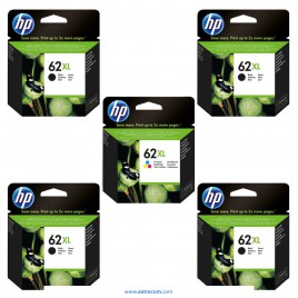 HP 62 XL pack 5 unidades original