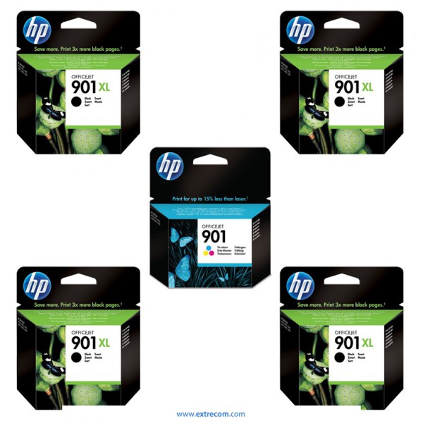 HP 901 XL pack 5 unidades original