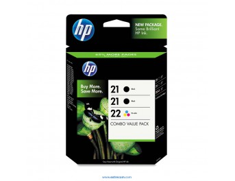 HP 21/22 pack 3 unidades original