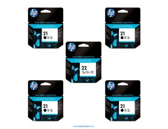 HP 21/22 pack 5 unidades original