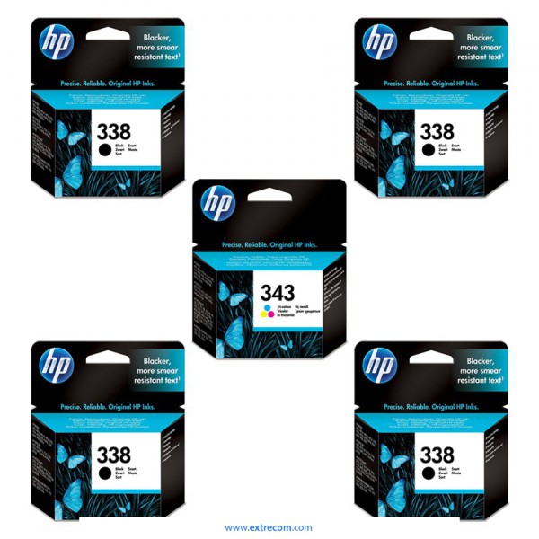 HP 338/343 pack 5 unidades 