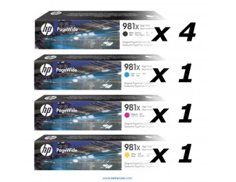 HP 981X pack 7 unidades original