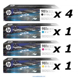 HP 981X pack 7 unidades original