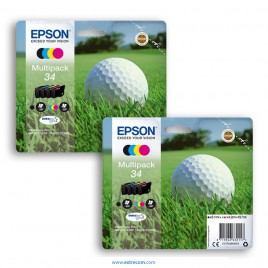 Epson 34 2x pack 4 colores original 