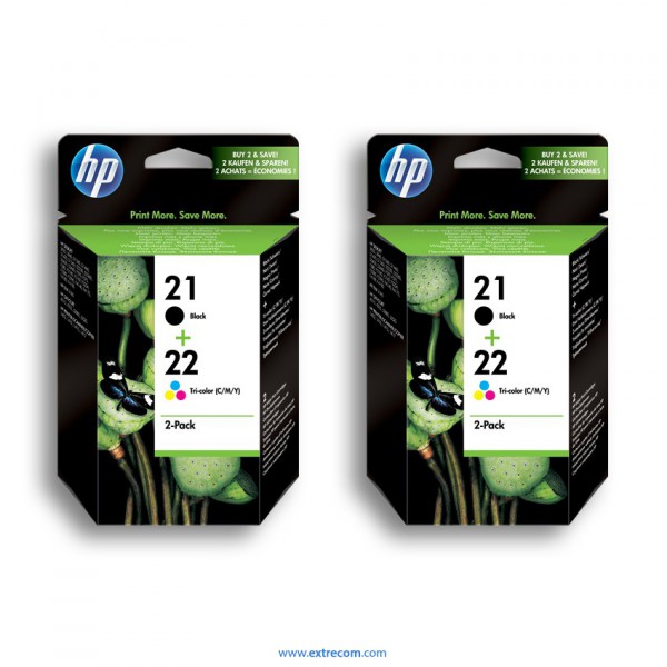 HP 21/22 2x pack 2 unidades original