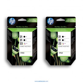 HP 21/22 2x pack 3 unidades original