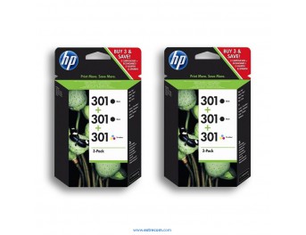 HP 301 2x pack 3 unidades original