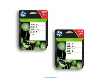 HP 364 XL 2x pack 4 colores original