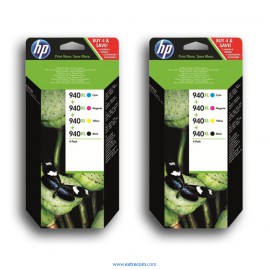 HP 940 XL 2x pack 4 colores