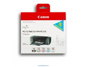 Canon PGI-72 pack 5 unidades (B/PC/PM/G/T) original