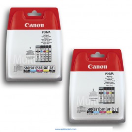 Canon CLI-581/PGI-580 2x pack 5 unidades original