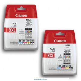 Canon CLI-581 XXL 2x pack 4 unidades original