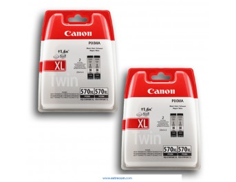 Canon PGI-570BK XL 2x pack 2 unidades negro original