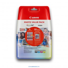 Canon CLI-521 pack photo value 4 colores original