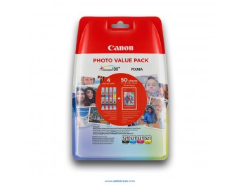 Canon CLI-521 pack photo value 4 colores original