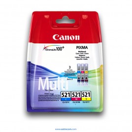 Canon CLI-521 pack 3 colores original