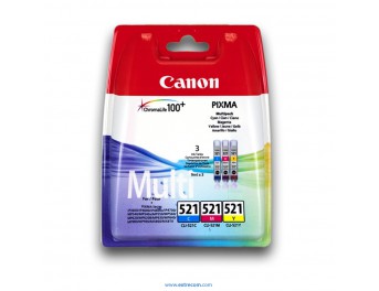 Canon CLI-521 pack 3 colores original