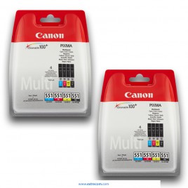 Canon CLI-551 2x pack 4 colores original