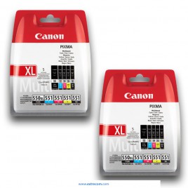 Canon PGI-550BK XL + CLI-551 2x pack 5 unidades original