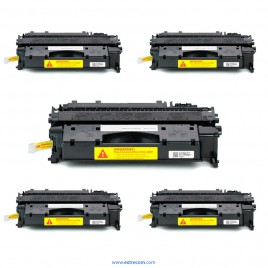 pack 5 tóner compatible para hp 05x