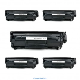 HP 12A pack 5 unidades negro compatible
