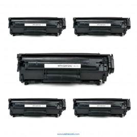 pack 5 tóner compatible para hp 12a