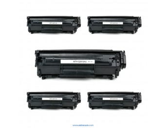 pack 5 tóner compatible para hp 12a