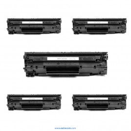HP 36A pack 5 unidades negro compatible