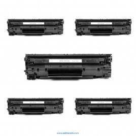 pack 5 tóner compatible para hp 36a