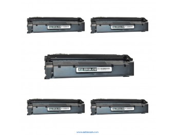 pack 5 tóner compatible negro para hp 13a