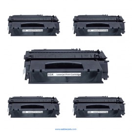 HP 53X pack 5 unidades negro compatible