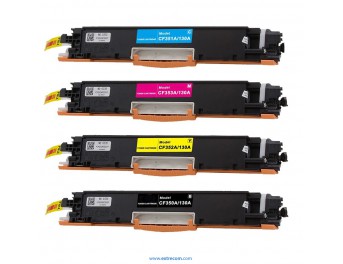 pack 4 t&oacute;ner compatible para hp 130a