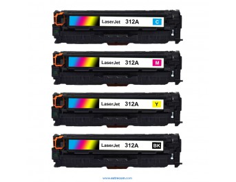 pack 4 tóner compatible para hp 312a