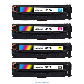 pack 4 tóner compatible para hp 312a