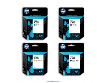 HP 728 pack 4 colores original (40-69 ml)