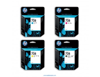 HP 728 pack 4 colores original (40-69 ml)