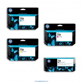 HP 728 pack 4 colores original (130-300 ml)