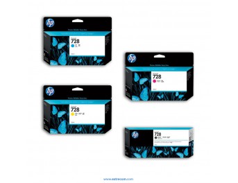 HP 728 pack 4 colores original (130-300 ml)