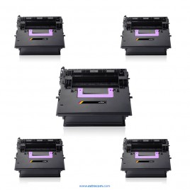 HP 37A pack 5 unidades negro compatible