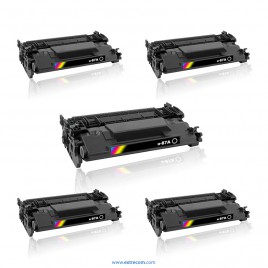 HP 87A pack 5 unidades negro compatible