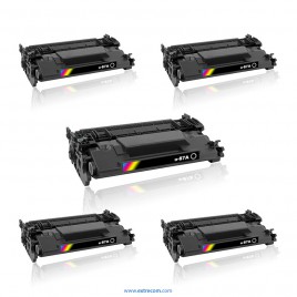 pack 5 tóner compatible para hp 87a