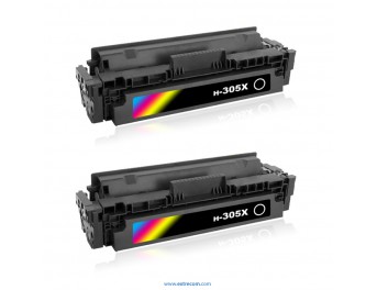 pack 2 tóner compatible negro para hp 305x