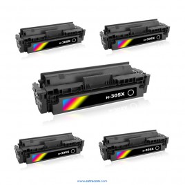 HP 305X pack 5 unidades negro compatible