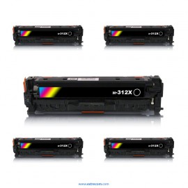 HP 312X pack 5 unidades negro compatible