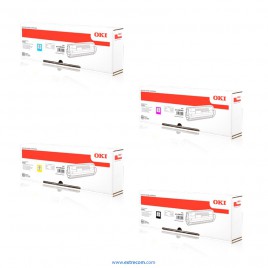 OKI MC853 / MC873 pack 4 colores alta capacidad original