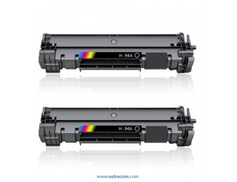 pack 2 t&oacute;ner compatible para hp 94a
