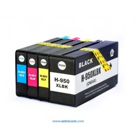 Pack de 4 cartuchos de tinta compatible con HP 950 XL