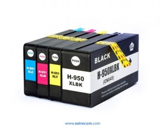 Pack de 4 cartuchos de tinta compatible con HP 950 XL